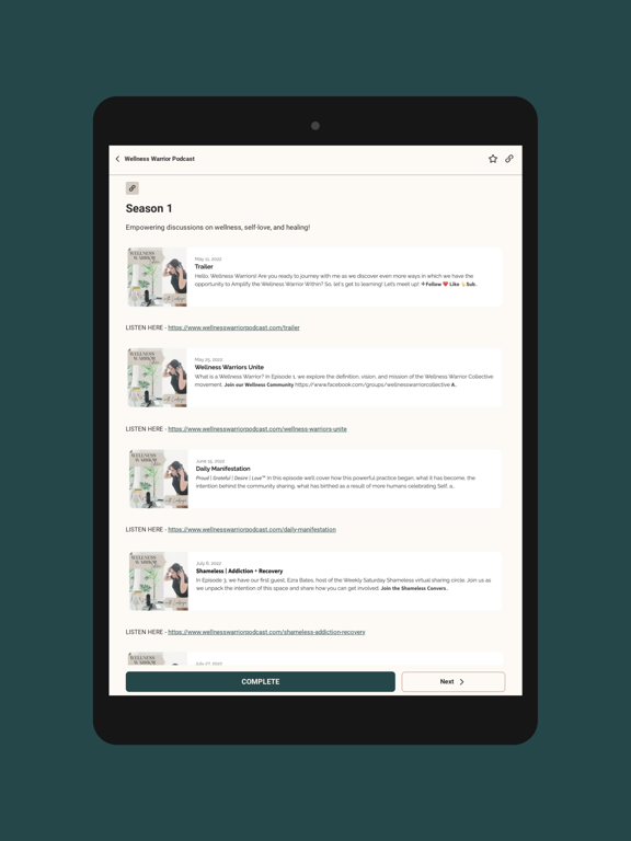 Wellness Warrior HUB iPad screenshot 2 - Health & Fitness app