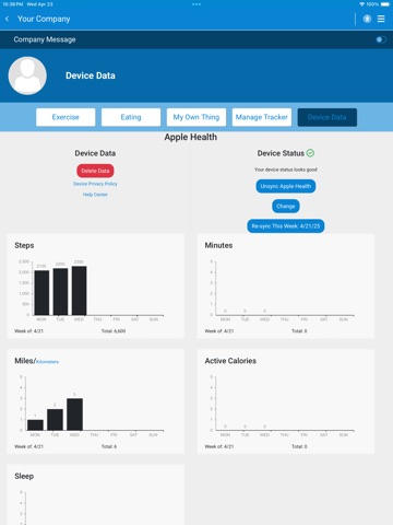 WellSteps iPad screenshot