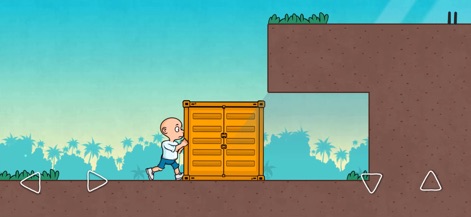 Plonky - See Plonky engaging with environmental objects, such as pushing a large container, and utilizing the intuitive left/right navigation buttons.