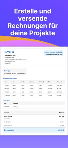 Stunden gearbeitet — Screenshot 13