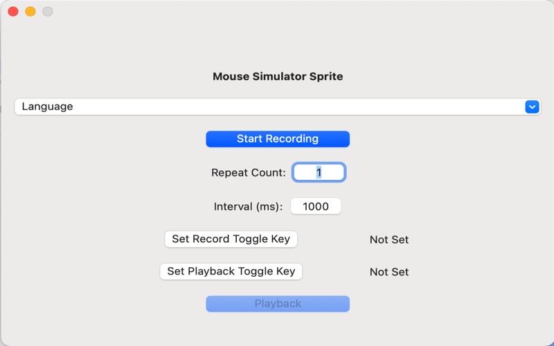 mouse simulator sprite app screenshot