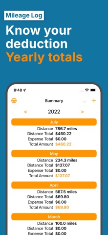 Mileage Log Trip & Tax Tracker iPhone screenshot