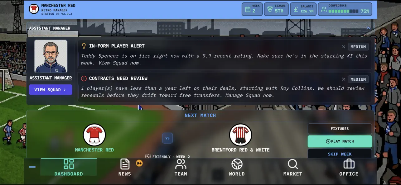 Screenshot #1 pour Retro Manager - Football Sim