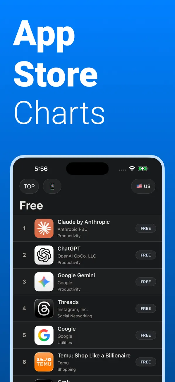 Screenshot #1 pour Storefronts — App Store Charts