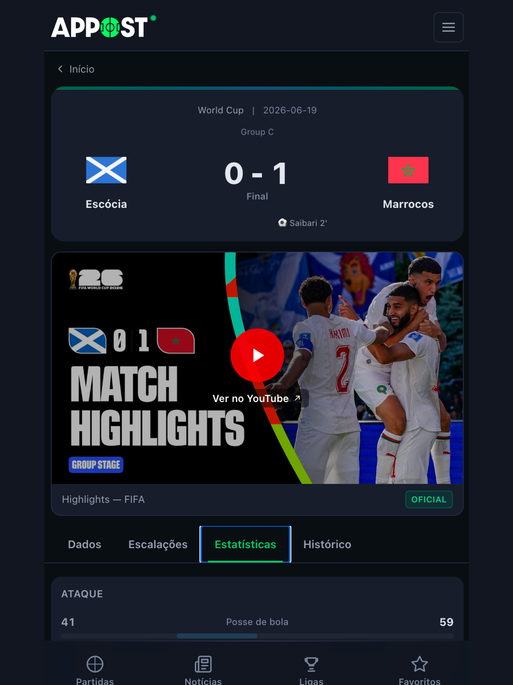 Appost Futebol ao Vivo screenshot 16