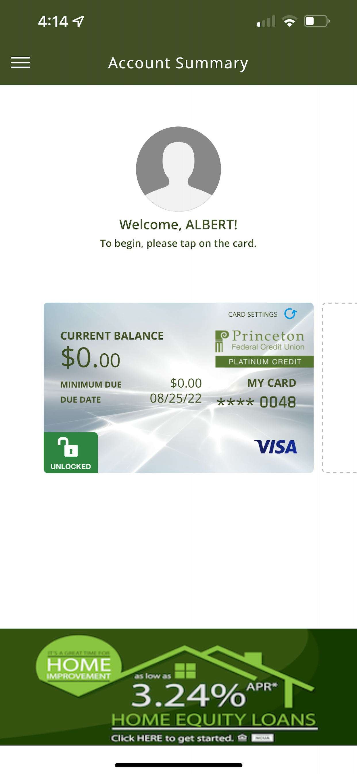 Princeton Federal CU Cards