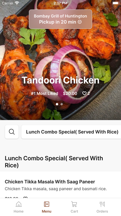 Bombay Grill of Huntington iPhone screenshot 2 - Food & Drink app