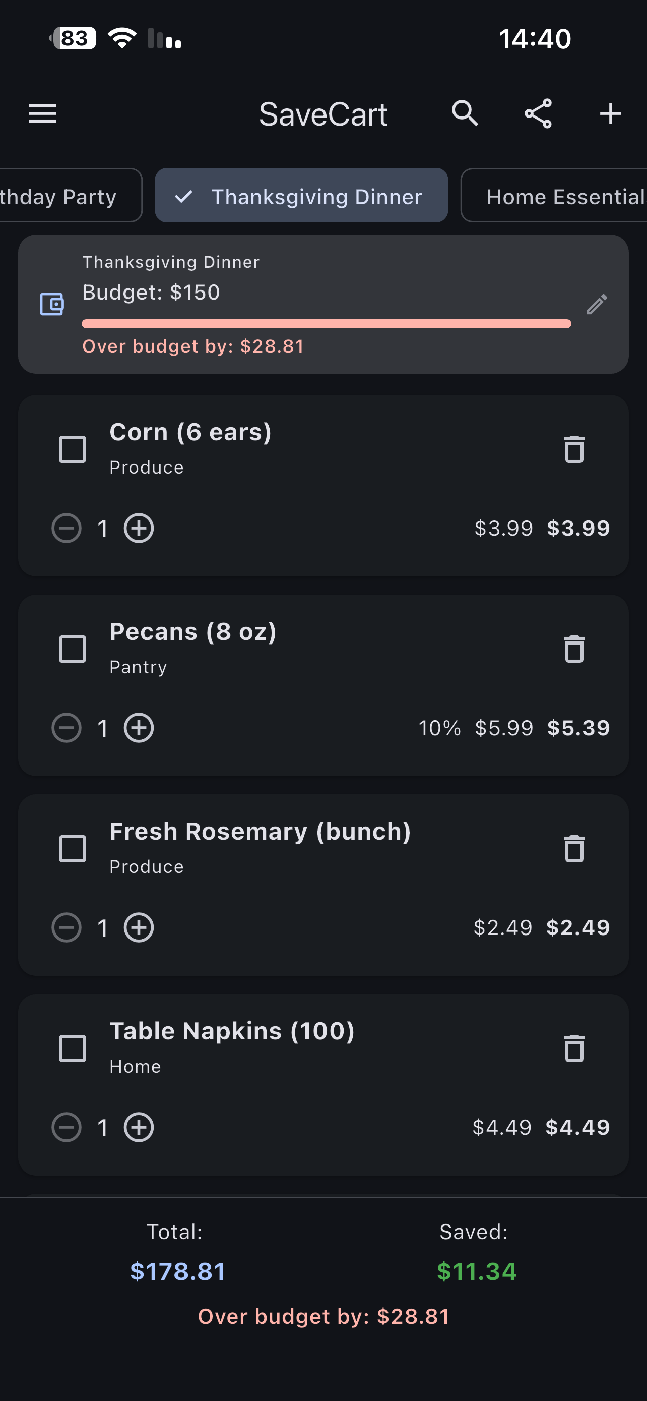 SaveCart