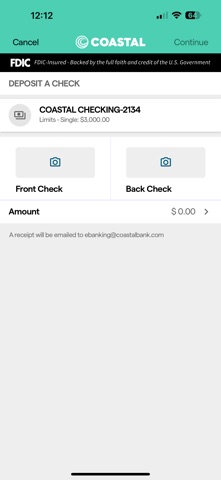 Coastal Community Bank Mobile iPhone screenshot
