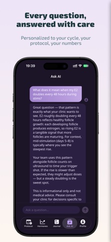 Embya: IVF Tracker & AI iPhone screenshot