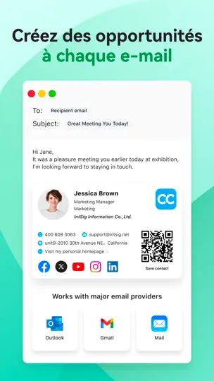 Capture d'écran de CamCard Assistant IA sur iPhone 6