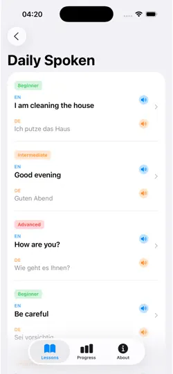 Capture d'écran de EnglishDeutsch sur iPhone 5