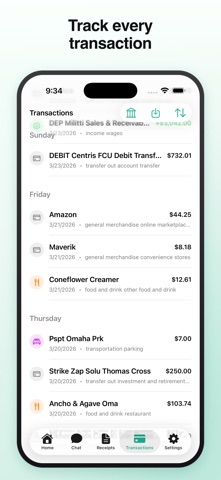 Cently: AI Finance Assistant iPhone screenshot