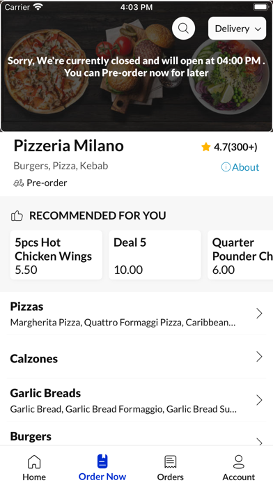 Pizzeria Milano Doncaster Screenshot