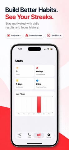 MyStep Pomodoro & Tareas iPhone screenshot