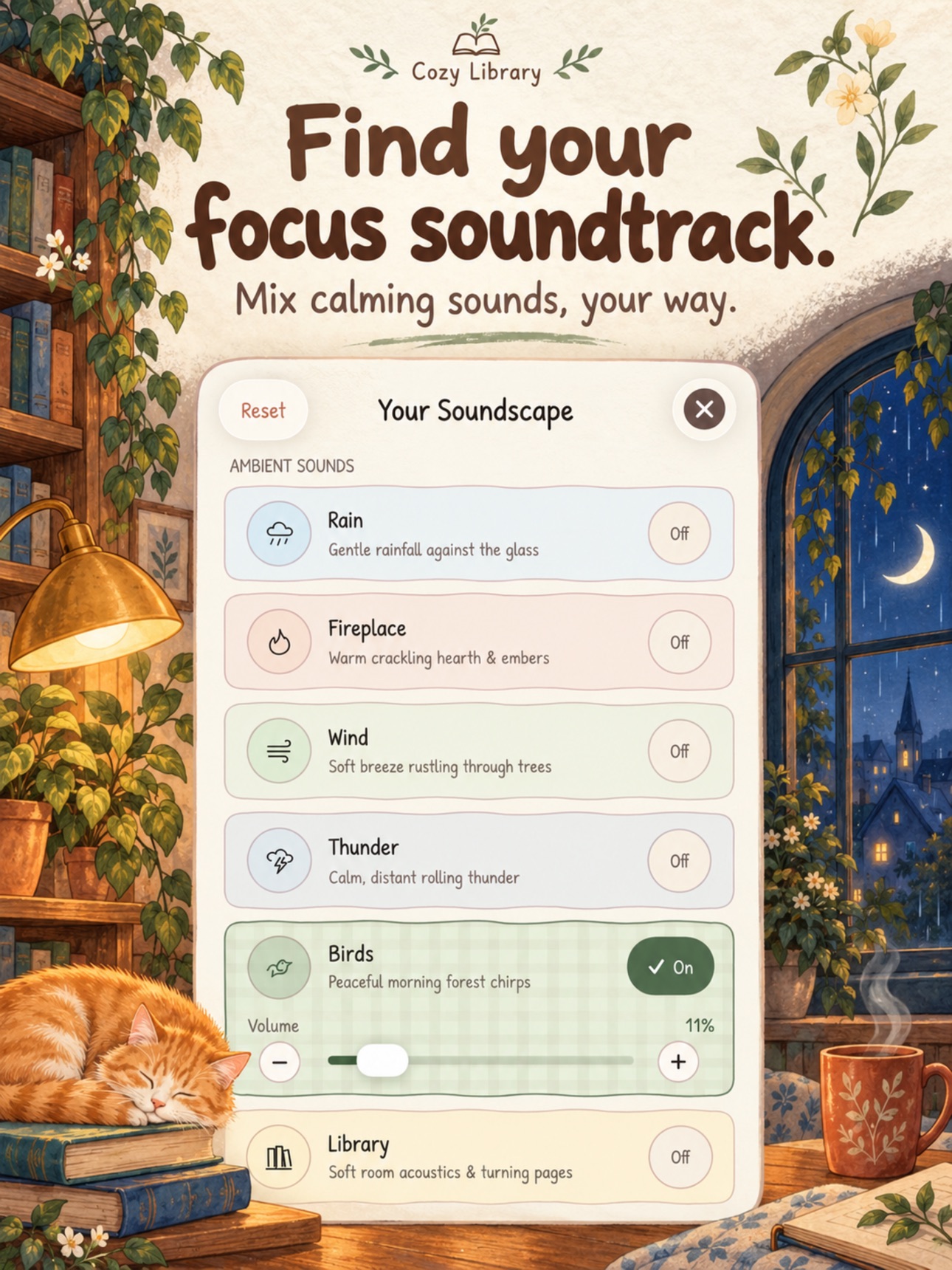 Screenshot 10 of Cozy Library: Study & Focus