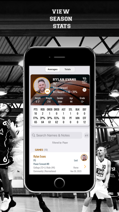 Basketball Simple Stat Tracker iPhone screenshot 10 - Sports app