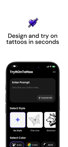 TryItOnTattoo: Design & Try On Screenshot 1 of 4