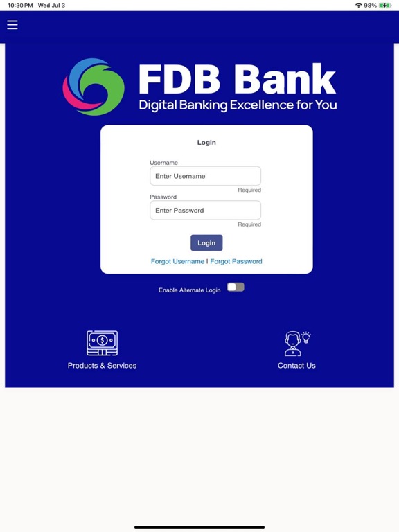 Screenshot #1 for FDB mBanking