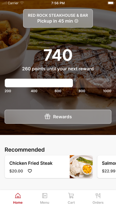 RED ROCK STEAKHOUSE & BAR iPhone screenshot 1 - Food & Drink app