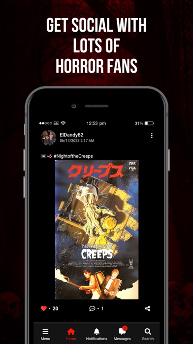 Slasher Horror Social Network Screenshot