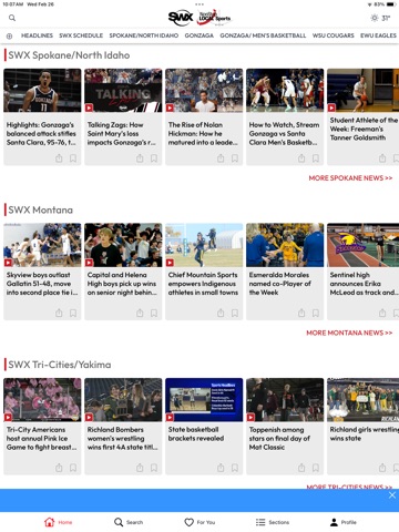 SWX Local Sports iPad screenshot