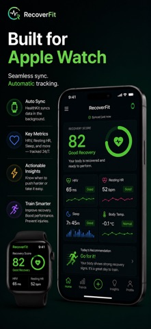 RecoverFit: HRV & Recovery iPhone screenshot