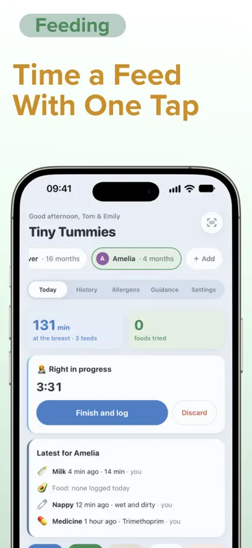 Tiny Tummies: Feed & Nappy Log screenshot 1 of 7