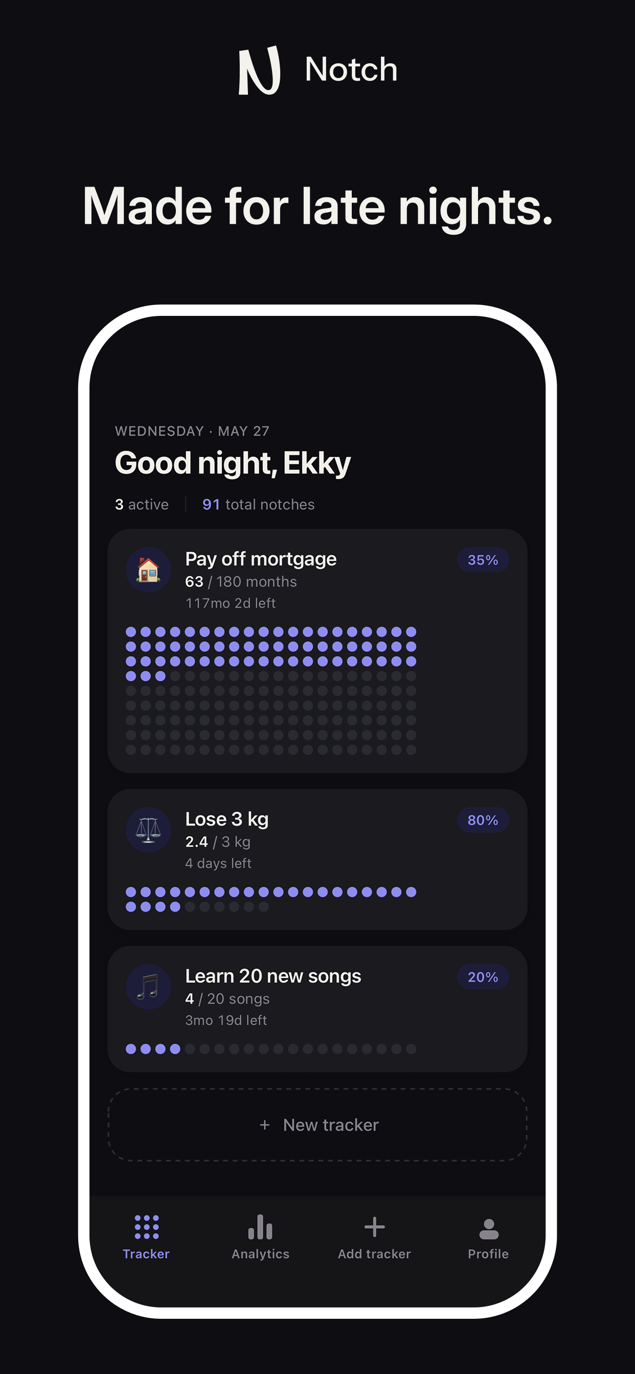 Notch: Goal Tracker & Dot Grid screenshot 6