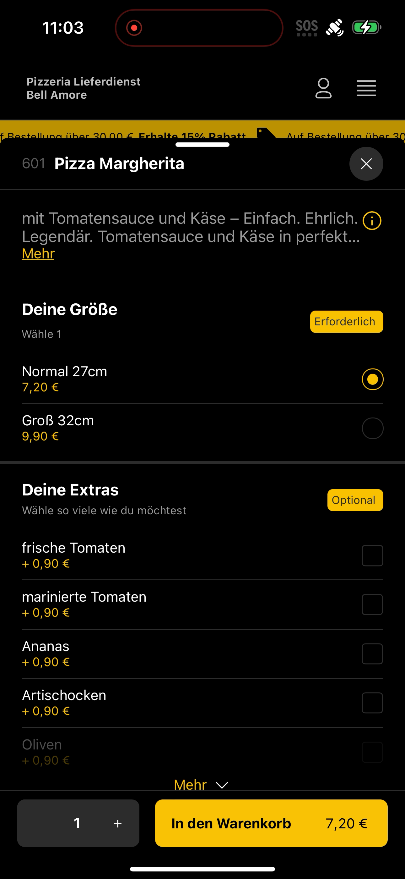 Pizzeria Lieferdienst Bell Amo screenshot 5