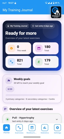 Workout Diary 1 screenshot