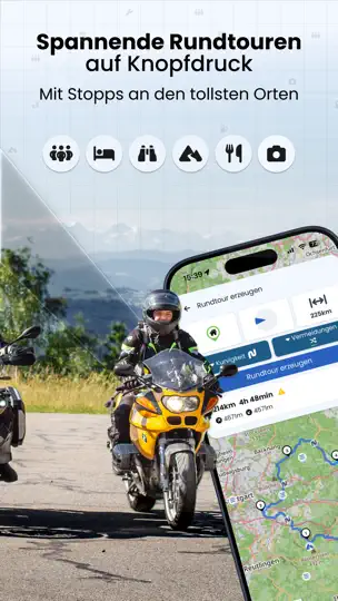 Screenshot von Kurviger - Motorrad Navigation auf dem iPhone 4
