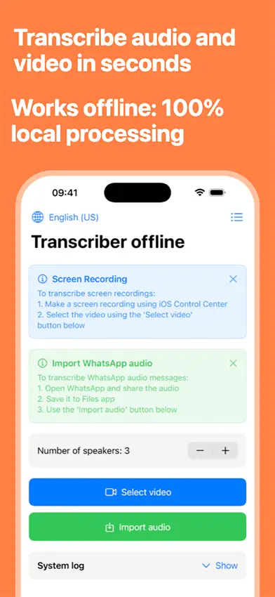 Transcriber offline manager screenshot 1