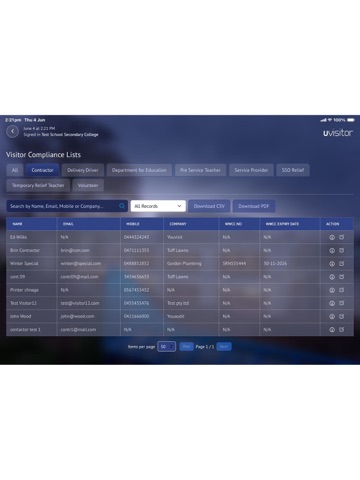 UVisitor iPad screenshot