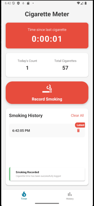 Cigarette Meter Screenshot 1 of 3