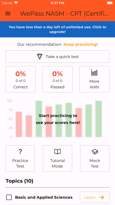 WePass NASM CPT Screenshot