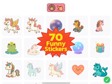 Unicorn Sticker Games for Kids iPad screenshot