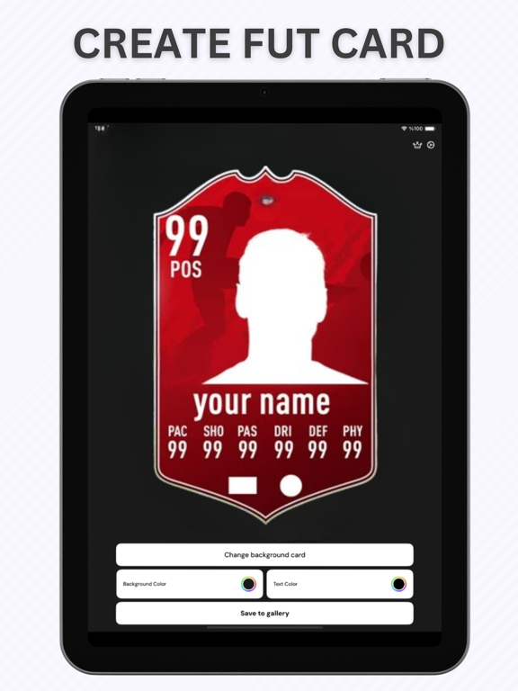 FUT Card Create 25 iPad screenshot 2 - Sports app