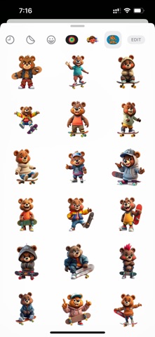 Skater Bear Stickers screenshot