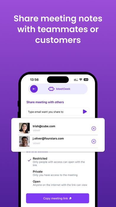 Smart AI Note Taker - MeetGeek iPhone screenshot 5 - Productivity app