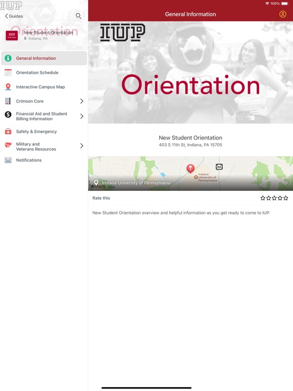 IUP Guidebook app screenshot 2