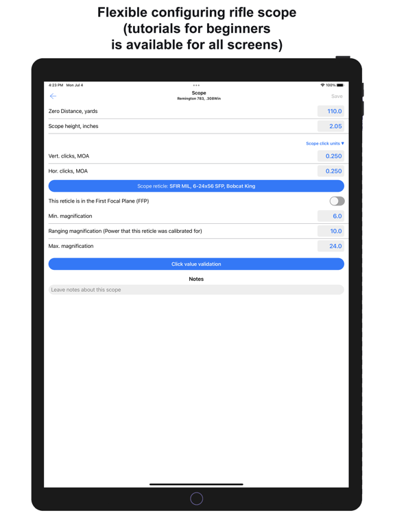 Chairgun Elite Ballistic Tool+ iPad screenshot 6 - Sports app