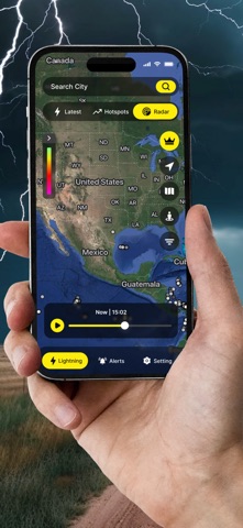 Lightning Radar Tracker On Map screenshot
