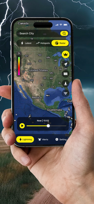 Lightning Radar Tracker On Map Screenshot 2 of 6