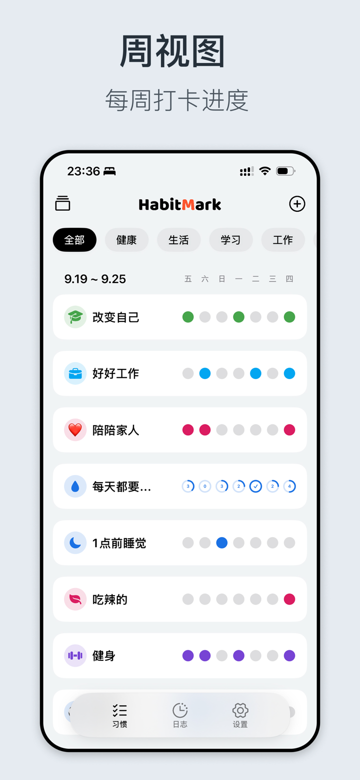 HabitMark - 极简打卡追踪,养成自律好习惯 screenshot 2