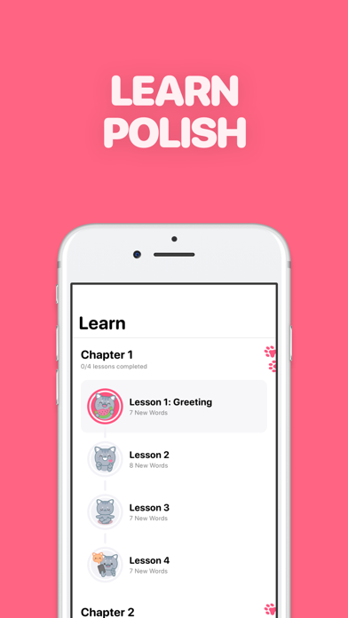 Learn Polish - LingoCat iPhone screenshot 1 - Education app