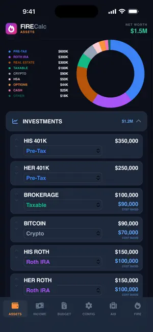 FIRECalc: Retirement Planner screenshot 1