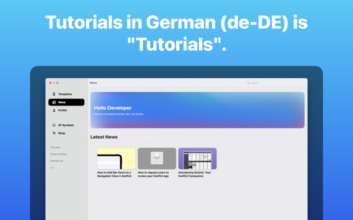 Dock UI Snippets für SwiftUI
