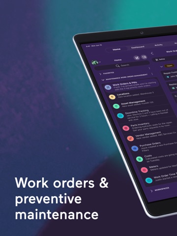 Coast: Native Work Order CMMS iPad screenshot