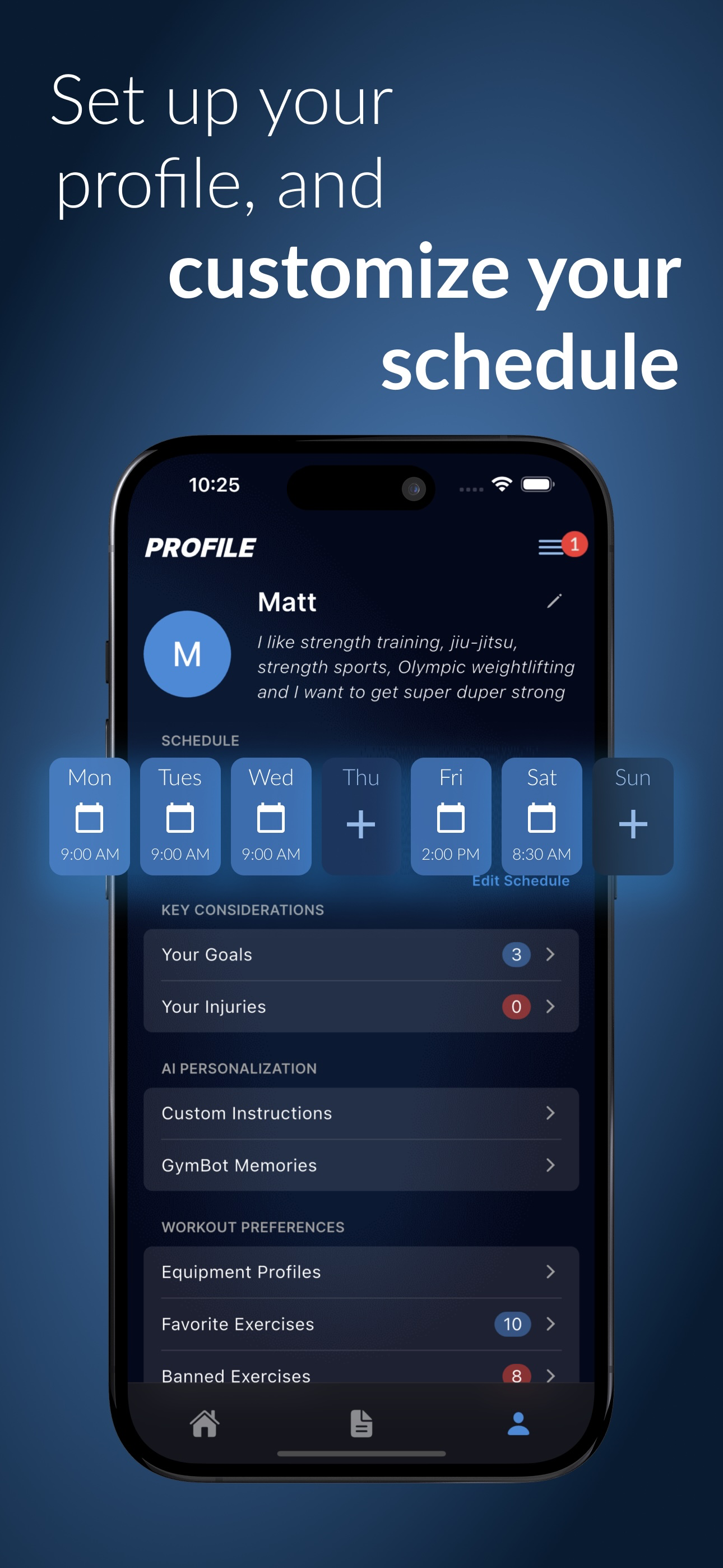 Gym Bot Workout Planner